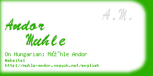 andor muhle business card